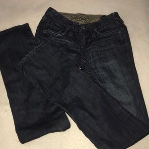 NWOT Dark distressed straight leg